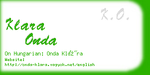 klara onda business card